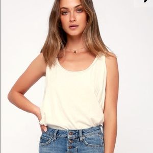 FREE PEOPLE Sydney White Sleeveless Bodysuit